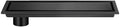11.8-inch Brushed Stainless Steel Linear Shower Drain with Removable Tile Insert Cover, Offset Outlet for Easy Installation, Modern Bathroom Accessory Matte Black 16inch