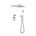 (:Shower Kits, Shower System with 10" Square Rainfall Shower Head System with Handheld Combo Set, Wall Mounted Shower Faucet Set,Black (A))