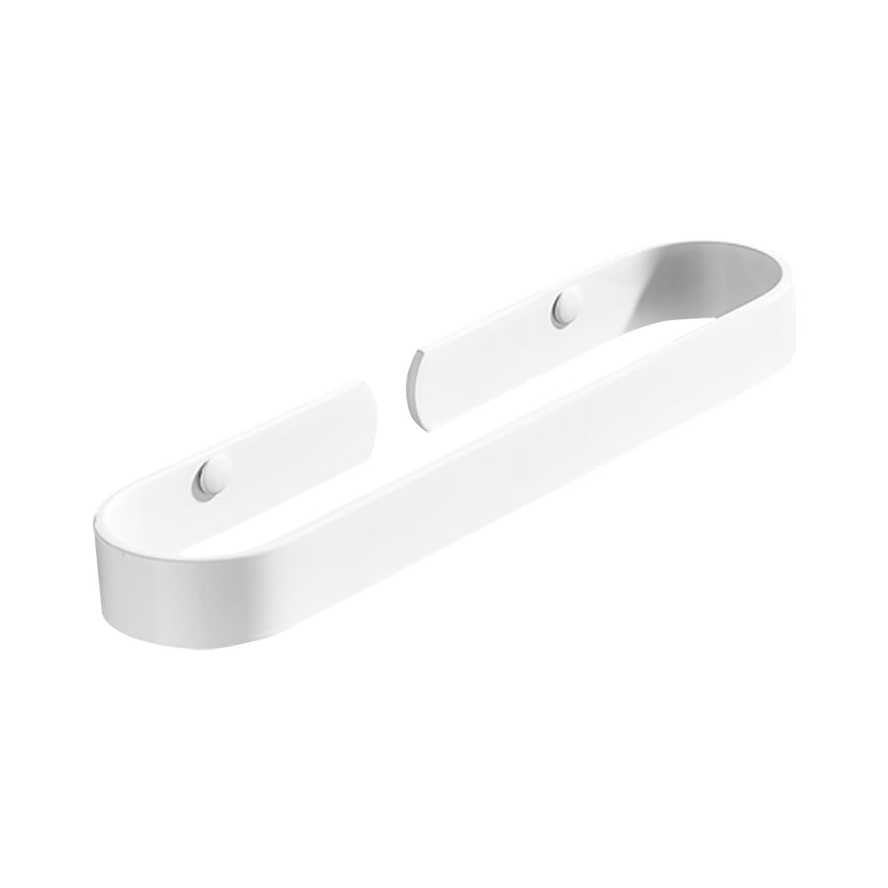 GSHLLO 12 Inch Metal Hand Towel Holder Self Adhesive Towel Rack Screw Wall Mounted Towel Stand Towel Hanging Rail for Bathroom Kitchen White