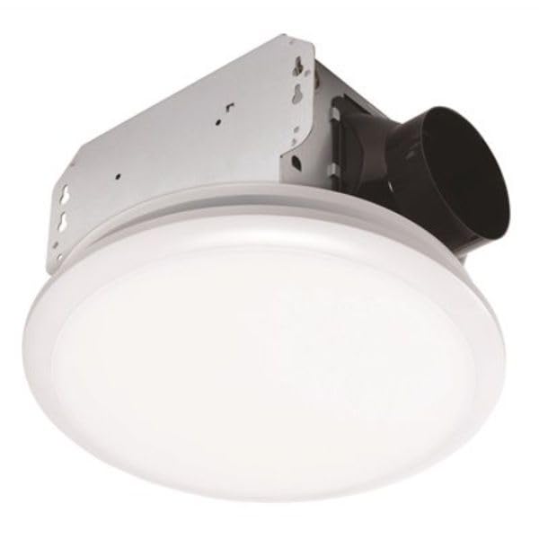 80 CFM 1.5 Sones Light & Fit Ceiling Mount Bathroom Exhaust Round Fan with LED Light