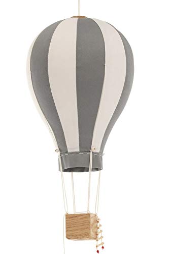 Hanging Textile Hot Air Balloon Kid Nude Colors Nursery Children Room Decor Gray White Large 12 in