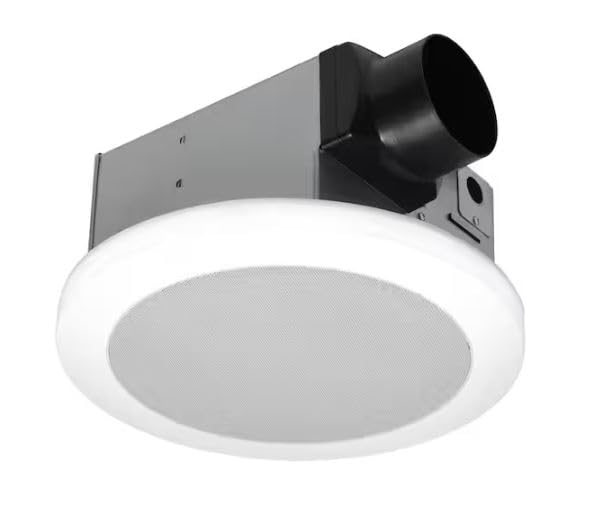 Commercial Electric 110 CFM 1.5 Sones Ceiling Bathroom Exhaust Fan with Bluetooth Speaker and Adjustable CCT LED Lights and Night Light 7130-16-CE