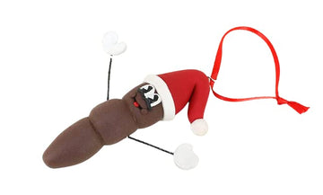 Mr. Poo with Santa Hat Christmas Ornament