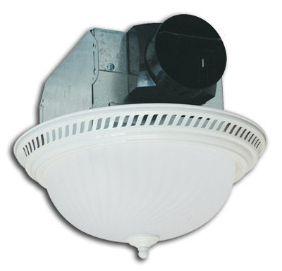 Air King AKF703 Quiet Round Exhaust Bath Fan Light with Dual 18-watt Lamp and 70-CFM, 2.0-Sones, White Finish