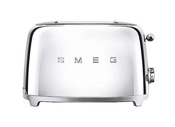 Smeg TSF01SSUS 50's Retro Style Aesthetic 2 Slice Toaster, Chrome (Renewed)