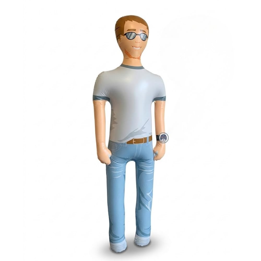 Fun Delivery Man Akin Life-Size Talking Inflatable Boyfriend – Funny, Shocking & Attention-Grabbing Party Prop with 15 Phrases – Gag Gift & Harmless Party Prank for Bachelorette Parties & Group Events