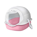 Pet Supplies, Enclosed Splash-Proof Cat Litter Box with Scoop & Lid, Large & Easy Clean(Pink)