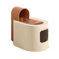 Pet Supplies, Large Hooded Cat Litter Box with Lid,Anti Splash & Easy Clean Tray(Brown)