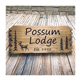 Custom cabin Sign Personalized Wooden Carved Last Name Outdoor Camping Sign