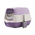 Pet Supplies, Nclosed Cat Litter Box with Lid & Scoop,Control Hooded Tray(Purple)