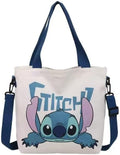 Cute Cartoon Stitch Tote Bag – Kawaii Style Reusable Shoulder Bag – Adorable Lightweight Canvas Tote for Women