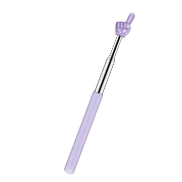 Retractable Teachers Classroom Hand Pointer, Extendable Pointer Finger Stick,Mini Finger Reading Pointer Stick,Kindergarten Student Teacher Teaching Reading Finger Shape (Purple)