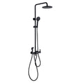 Matte Black Exposed Shower System,Bathroom Shower Fixture with Brass Valve,Wall Mounted Shower Faucet Set with Height Adjustable Rain Shower Head,Hand Shower,Bidet Sprayer