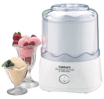 Cuisinart ICE-20 Automatic 1-1/2-Quart Ice Cream Maker, White (Renewed)