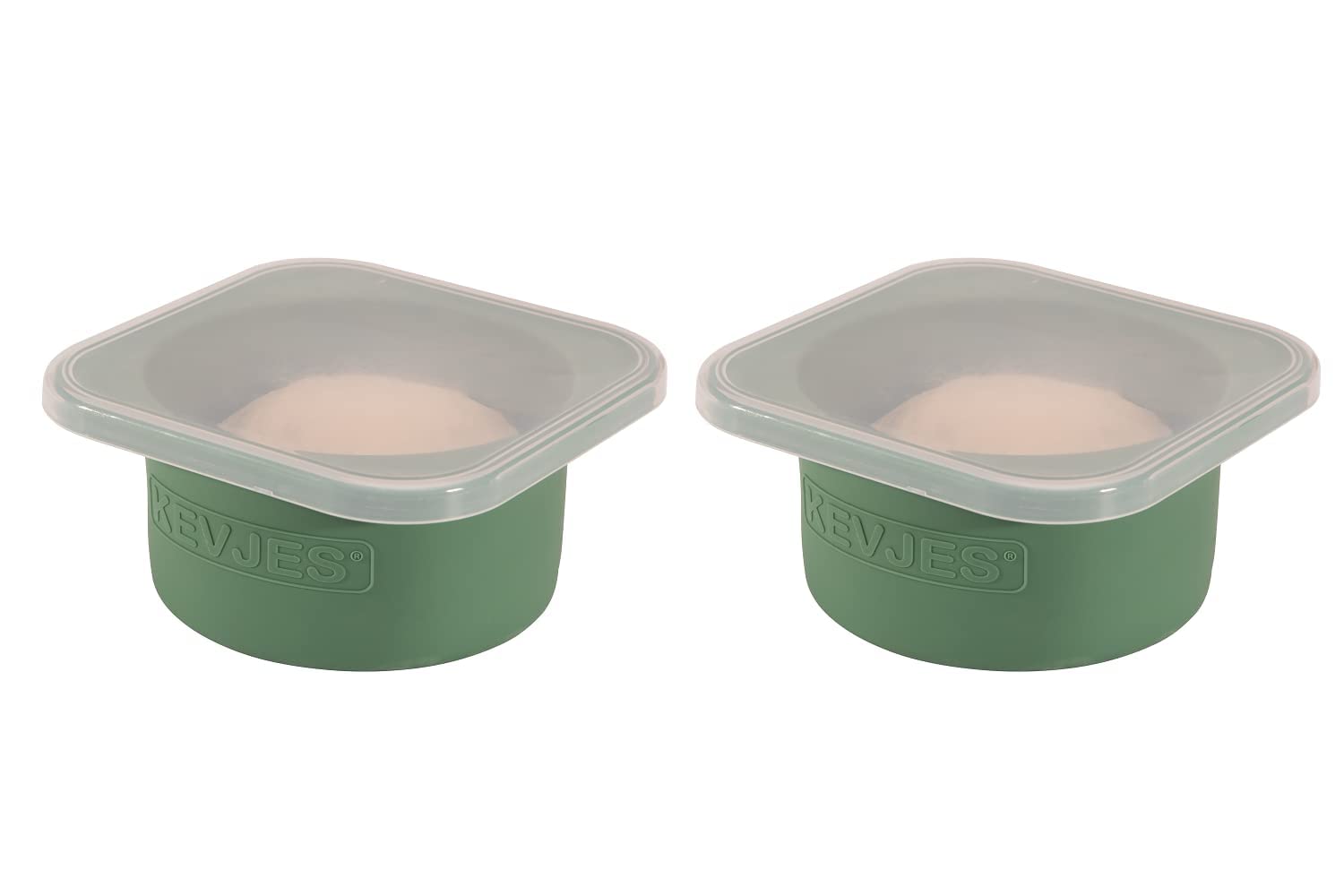 500ml Individual Dough Storage Vessels with Airtight Lid – Ideal for Neapolitan Pizza Round Dough Ball Cold Fermentation, Food Grade Silicone, Freezer & Dishwasher Safe – 2 Pack (Green)