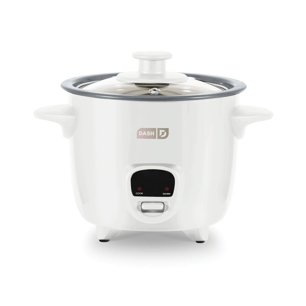 Dash Mini Ceramic Rice Cooker - Designed for Single-Serve Cooking - Compact Rice Cooker with Nonstick Removable Pot, Keep Warm Function & Easy-to-Clean Sleek Design - White Ceramic