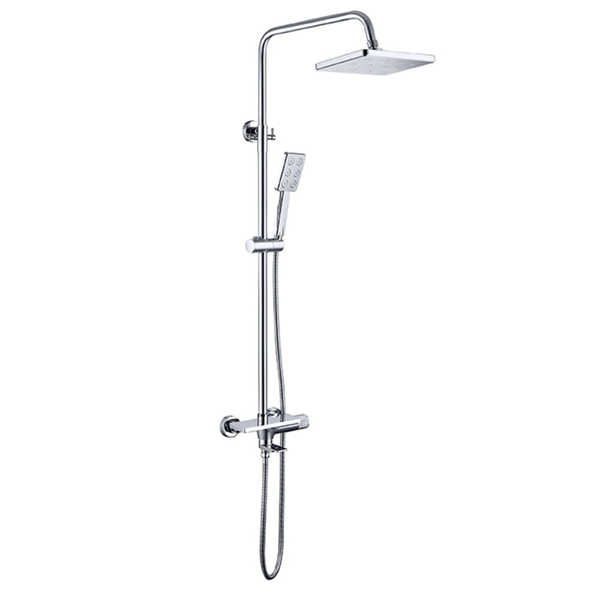 Shower System with Waterfall Tub Spout Wall Mounted Shower Faucet Set for Bathroom with High Pressure 9"" Rain Shower Head and Handheld Shower Head,Chrome Finish