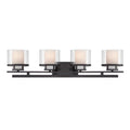 Designers Fountain 86104-BBR 33.25in Fusion 4-Light Bathroom Vanity Light Fixture, Biscayne Bronze