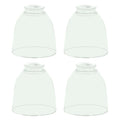 4 Pack Clear Glass Shade Replacements, Bell Shaped Glass Shade Covers for Ceiling Fan Light Fixture, 4.92"High, 4.72"Diameter, 1.65 "Fitter, High Transmittance Globe Lampshades for Vanity
