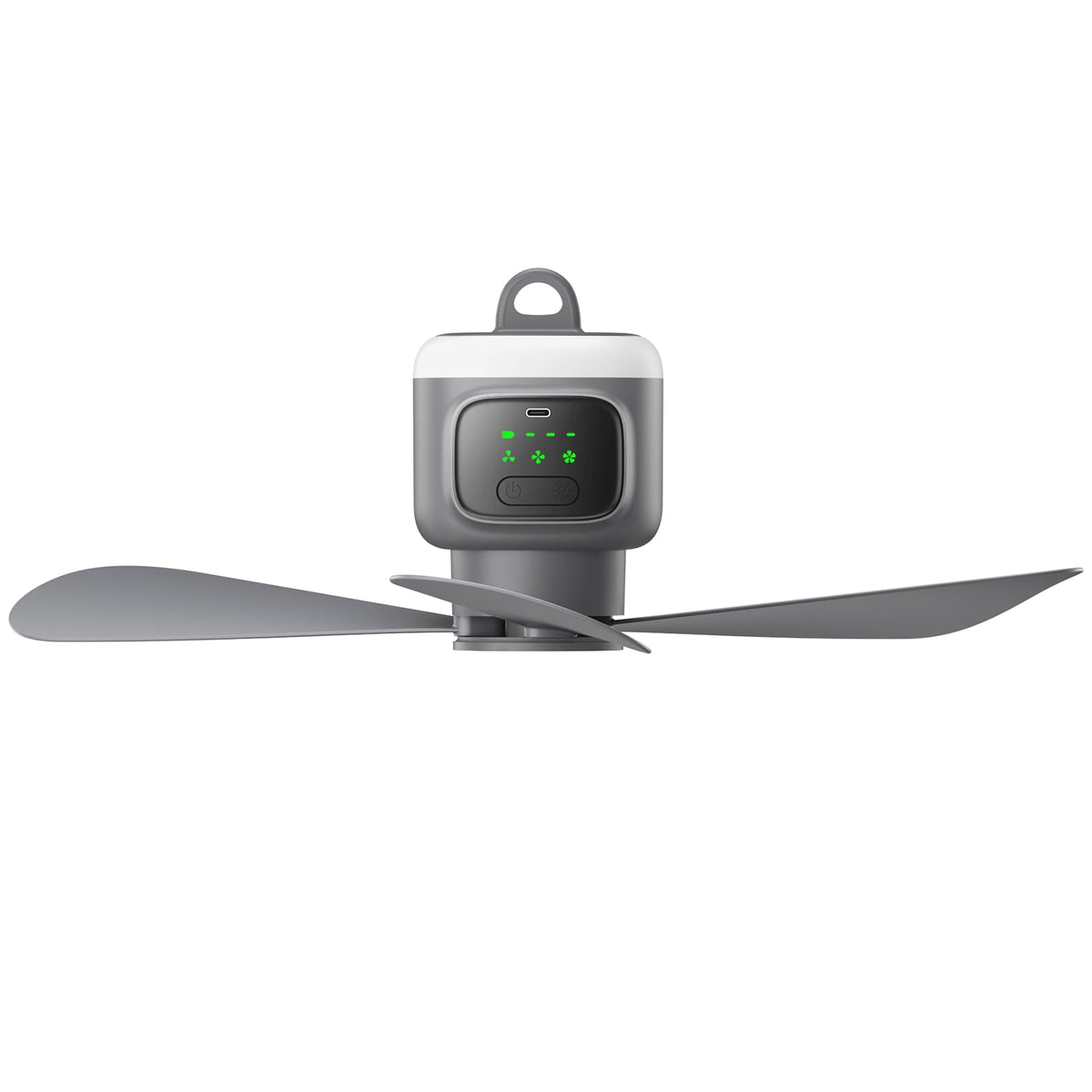 VVU&CCO 18' Portable Ceiling Fan with Light for Patio Canopy Tent Porch RV, 4 Speed Adjustment with Lighting, 8 Hours Timer & Use Time Up to 16H, 12000mAh Battery -operated Ceiling Fan