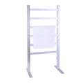 Free Standing Electric Heated Towel Rack Radiator Bathroom Towel Warmer with 6 Bars 120W Aluminum Alloy Heated Towel Rail with Waterproof Switch, Oxidation Silver Finish