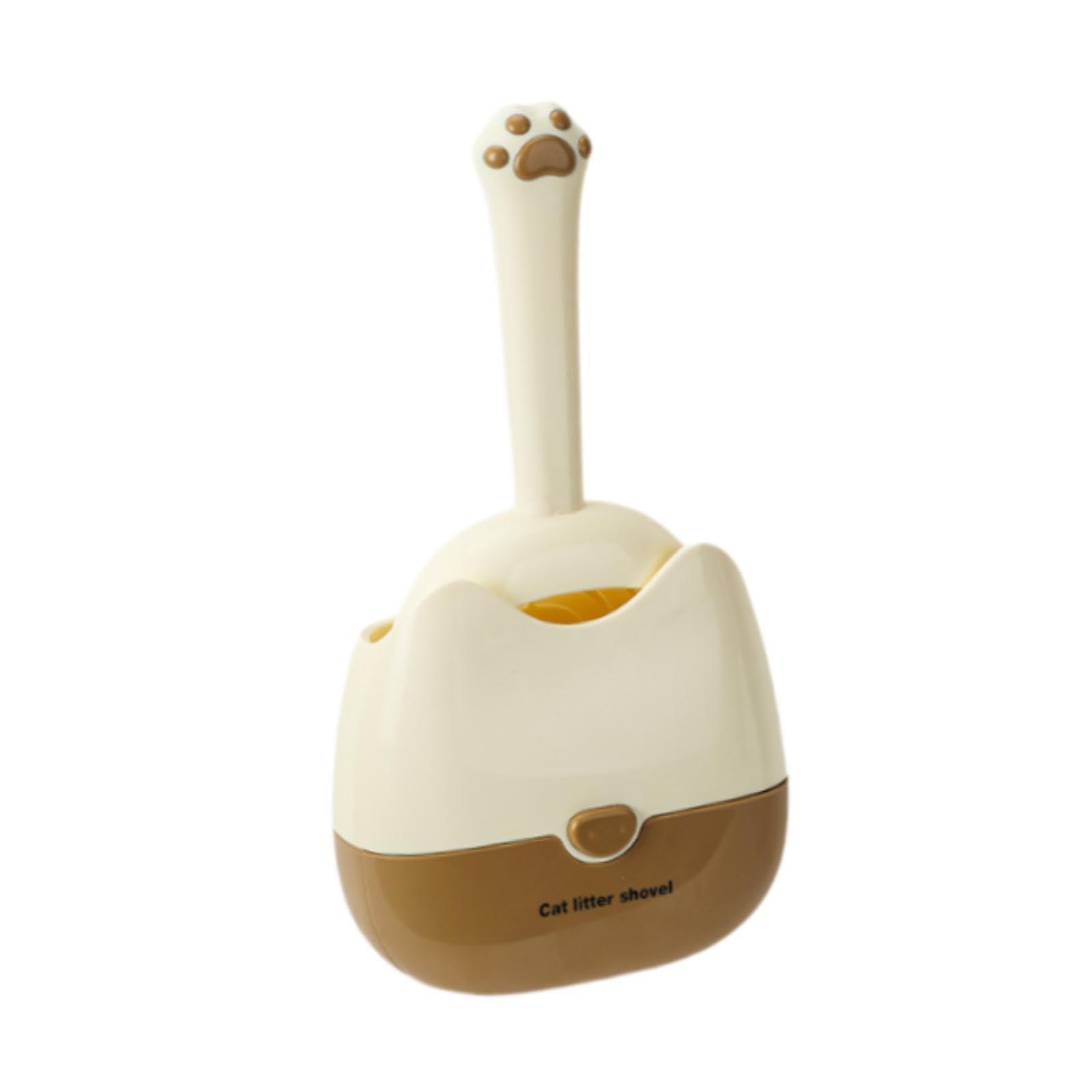 Cat Litter Scooper with Holder Modern Convenient Comfortable Wide Basket Sifter for Living Room Litter Box- Yellow
