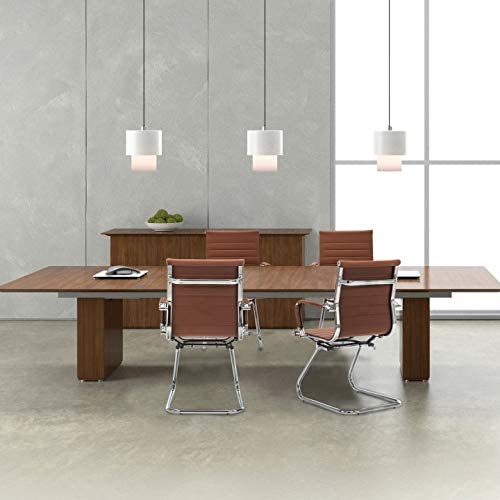 Hny 10-pack Pu Leather Office Guest Chairs, 10 PCS, Coffee