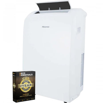Hisense 7000-BTU DOE (115-Volt) Vented Wi-Fi Portable Air Conditioner AP0722CW1W (Renewed) Bundle with Deco Essentials Exclusive 2 Year CPS Enhanced Protection Pack