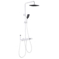 Shower System Digital Display Shower Faucet Set with Ambient Light Wall Mounted Shower Fixture with Rain Shower Head & 3-Mode Hand Shower for Bathroom,High Adjustable (White)