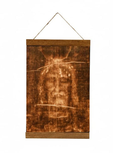 Jesus Christ Face Shroud of Turin Canvas Print - Christian Religious Wall Art - Wood Framed - 11.8" x 15.7" - Cotton Canvas - Spiritual Gift