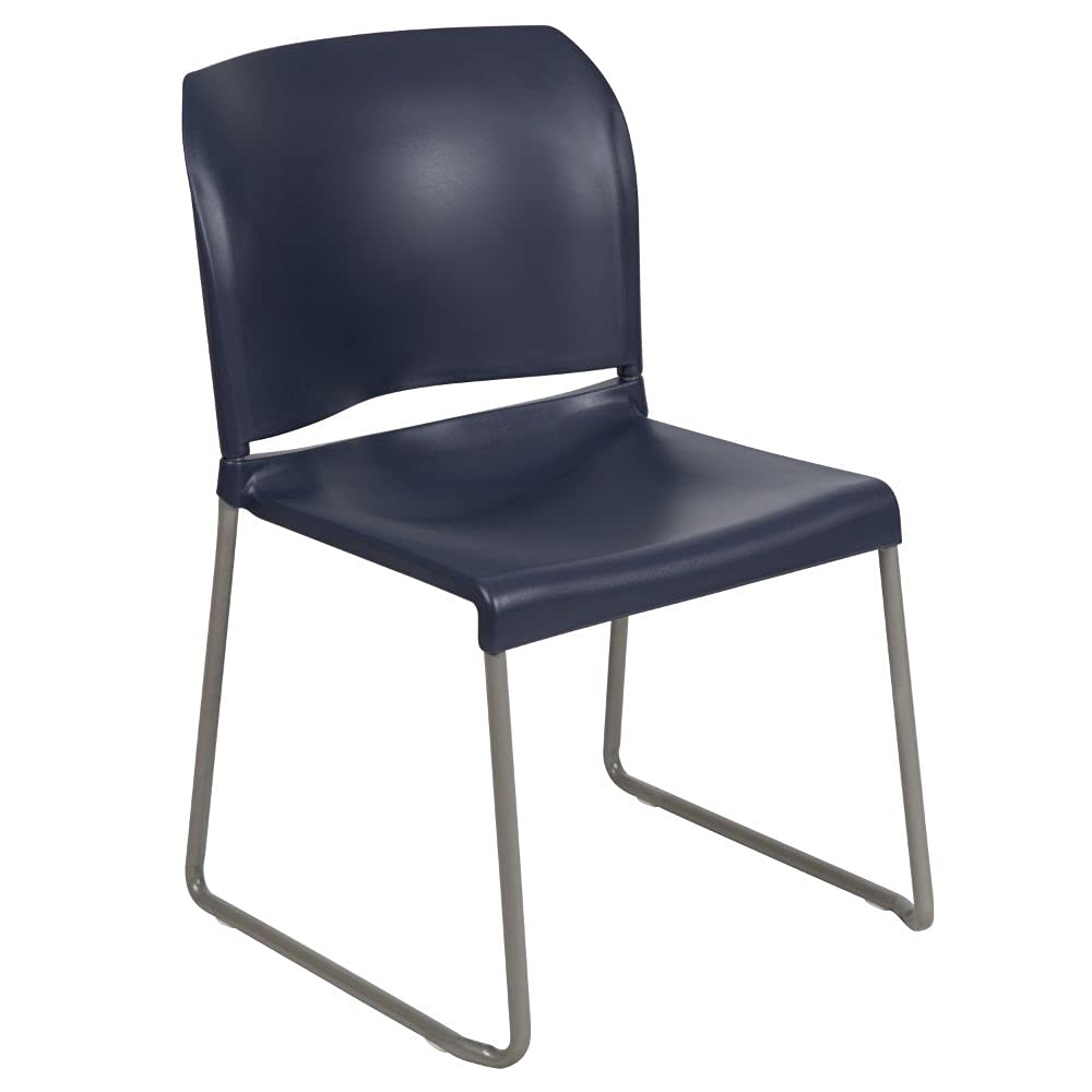 Flash Furniture Hercules Stack Chair, Gray, Set of 1, Navy