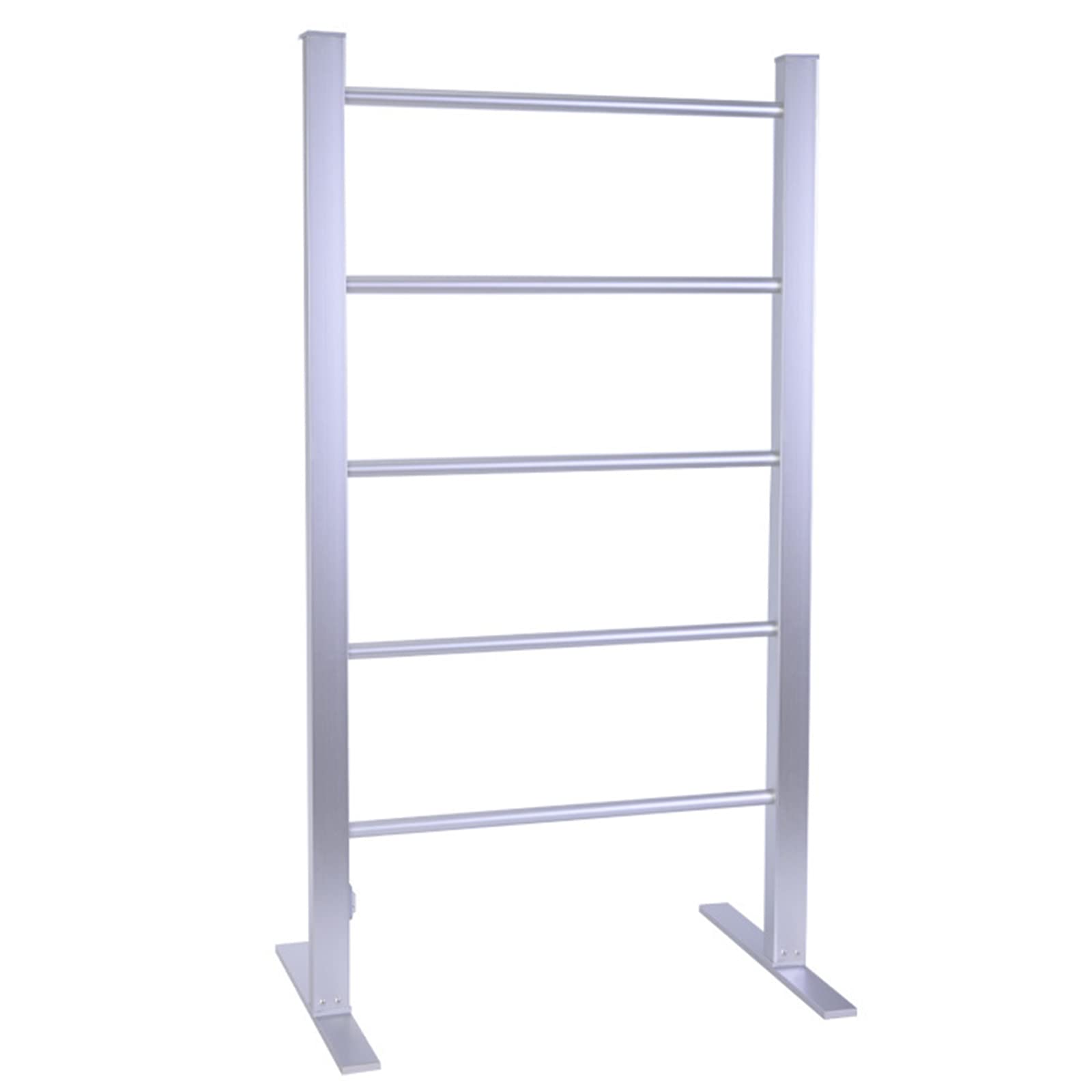 Bathroom Accessories Towel Warmer Freestanding Smart Electric Heated Towel Rack with 5 Round Bars, Aluminum Alloy Mute Thermostat Heated Towel Rail