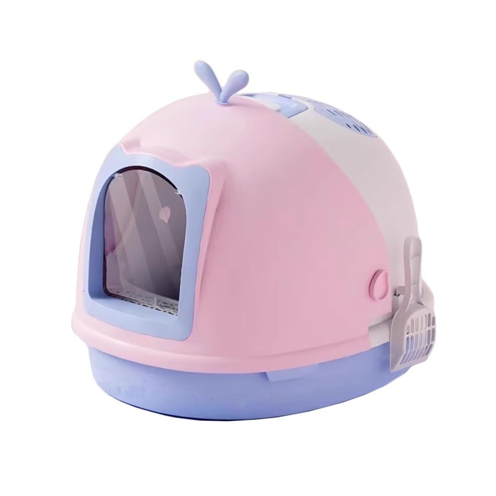 Pet Supplies, Covered Cat Litter Box with Scoop,Top Entry Anti-Splash Design for(Purple)