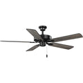 Progress Lighting P250084-31M AirPro 52-Inch AC Motor 5-Blade Ceiling Fan, 52x52x12.5 in, Transitional, Matte Black