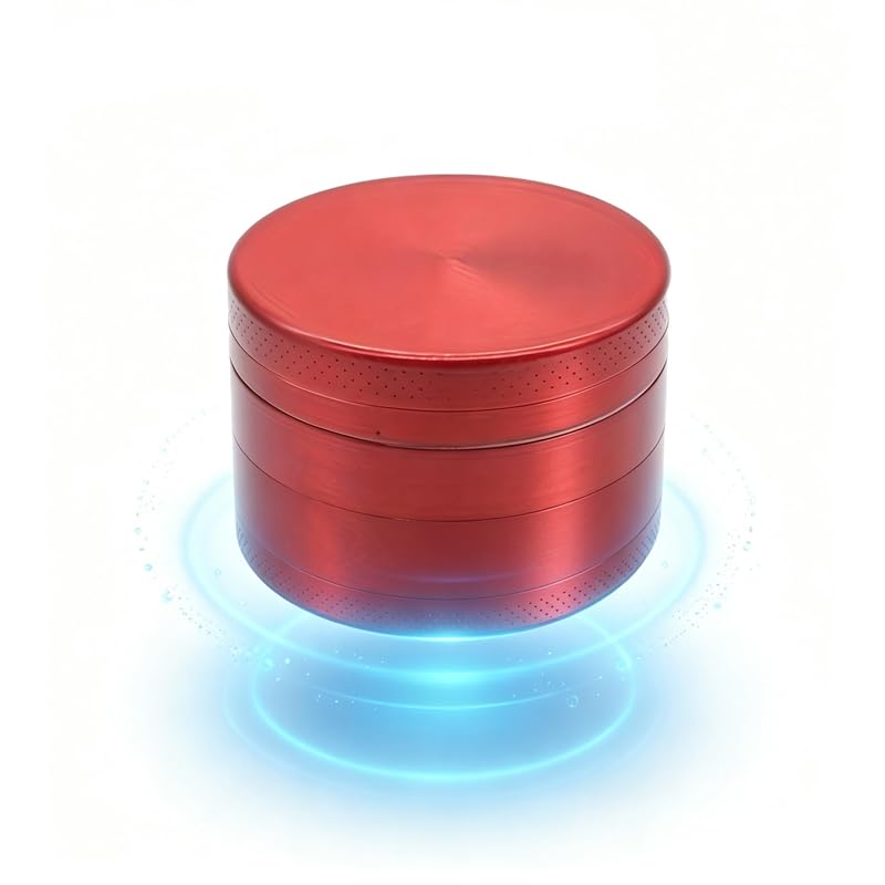 2.5-Inch Zinc Alloy Spice Grinder, Compact Portable Design with Storage Compartment, Essential Kitchen Tool - red