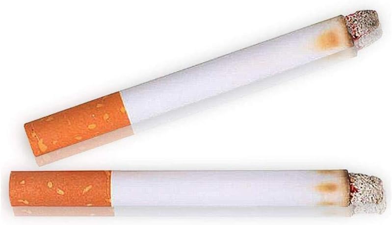 2Pcs Fake Cigarette Props for Pranks, White Rubber, 17 x 11 cm, Joke Trick Prank Props for Bar Party Movie Theater