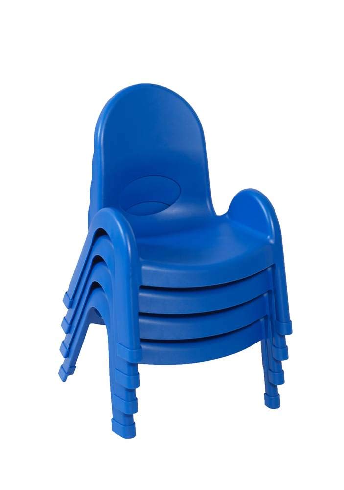 Angeles Value Stack 7"h Chair, Royal Blue, 4 Pack, Stackable Ergonomic Seating Solution for Classrooms Daycares and Homeschools