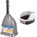 Petmate Scoop N' Hide Cat Litter Scoop with Holder & Arm & Hammer High-Sided Litter Box Bundle, Brushed Nickel