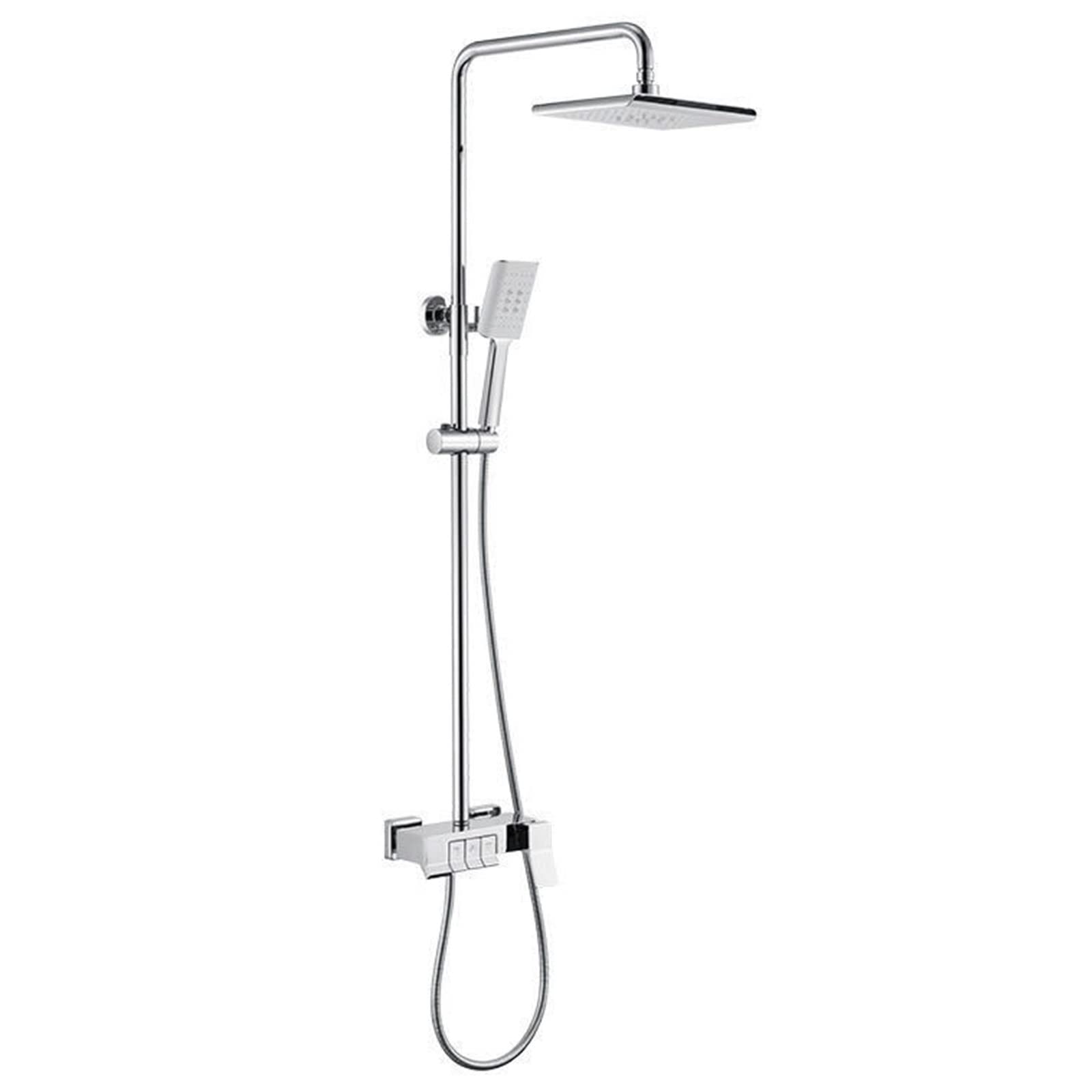 Shower System Triple Function Rain Shower Set Single Handle Mixer Bathtub Shower Faucet Bathroom Shower Fixture with Shower Head, Hand Shower (Chrome)