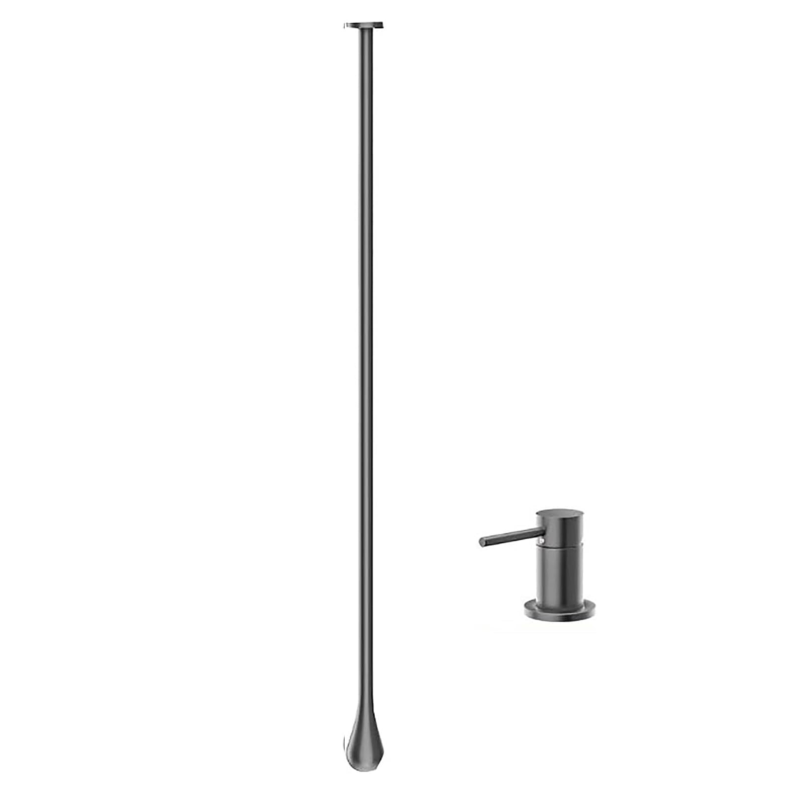Ceiling Mounted Bathroom Faucet, Free Standing Bathtub Faucet, Brass Water Drop Hanging Faucets,Hot and Cold Bathtub Wall Mounted Faucets for Vanity Hotel(Countertop Switch, Black)