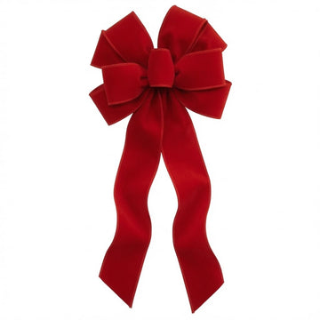 The Handmade Bow 12-Pack 10"x26" Red Velvet Christmas Wreath Bows