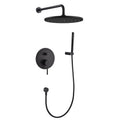 Shower System Matte Black Rainfall Shower Faucet Set Complete, Wall Mounted Shower Fixture Combo Set with 8" Rain Shower Head and Handheld Shower Brass Bathroom Shower Mixer Tap