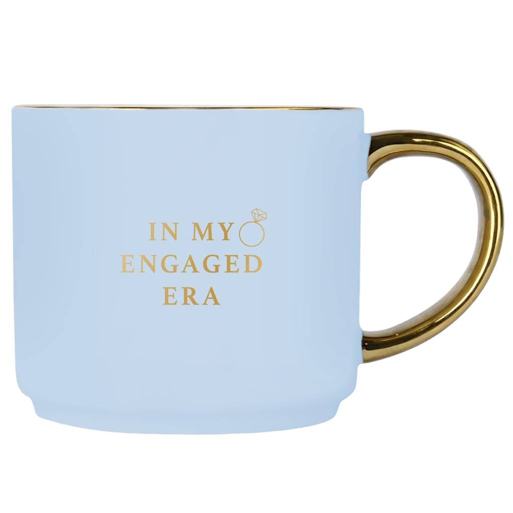Sweet Water Decor In My Engaged Era Mug, 14oz Fine Bone China Cup for Tea & Coffee, Gold Handle & Rim, Engagement Gift for Fiancee & Bride-to-be, Bridal Shower Decoration and Gift for Future Wife