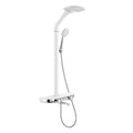 Storage Shower System with 180 Degree Rotation Tub Spout Waterfall Rainfall Shower and Handheld Shower, Button Smart Control Mixer Shower Set