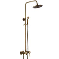 Bathroom Shower Faucet Set Retro Antique Brass Shower Set Wall Mounted Phone Ceramic Handheld Mixer Tap Faucet 3-Functions Mixer Valve-A,C