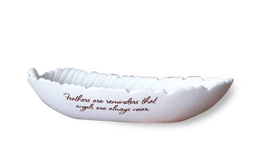 Susabella Ceramic Feather Bowl – Sympathy Gift with Angelic Reminder