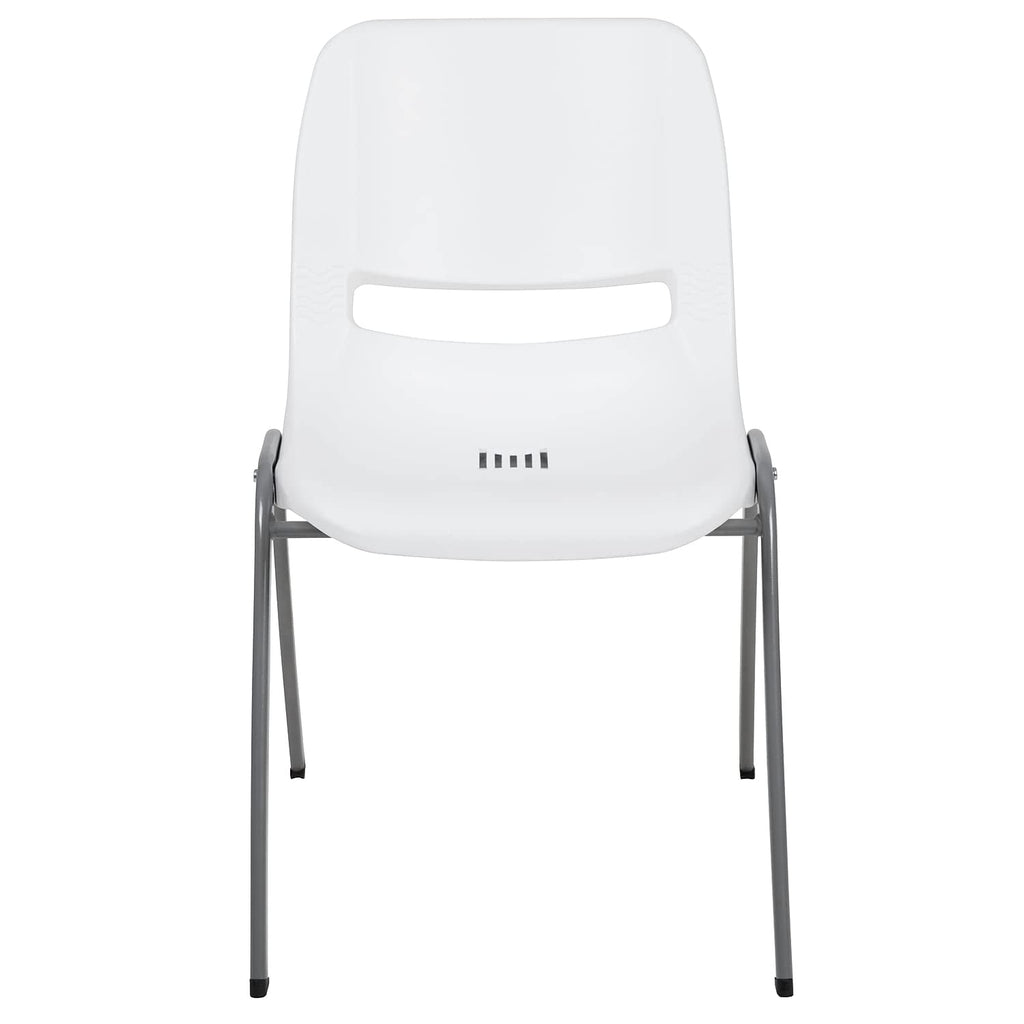 Flash Furniture Hercules Ergonomic Stack Chair, White, 5-pack, Set of 5