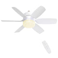 Fanspex 20.5'' Socket Ceiling Fan Light, 5 Fan Speeds with 3 Colors Adjustable Light, 8 Hours Timer (White)