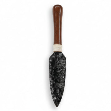 Handmade 10" Black Obsidian Arrowhead Collectible Knife – Spiritual Healing Crystal Dagger for Protection, Meditation Altar Decor, & Rituals – Unique Hand-Knapped Gemstone Gift for Men & Women