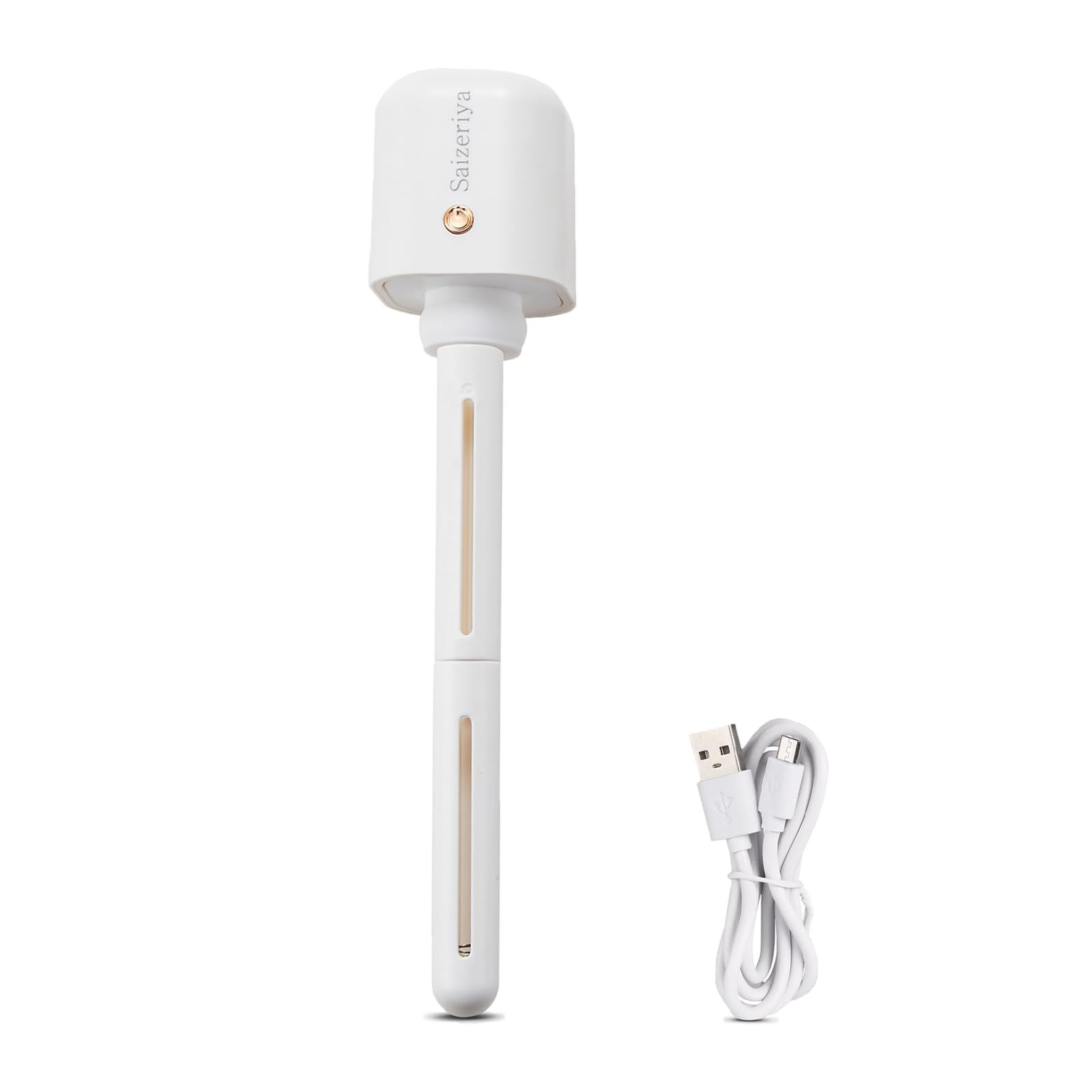 Mini Humidifier, Portable Travel Personal Mist Maker | White, USB Use, Quiet Air Diffuser, Adjustable Length, Small, For Car, Bedroom, Office